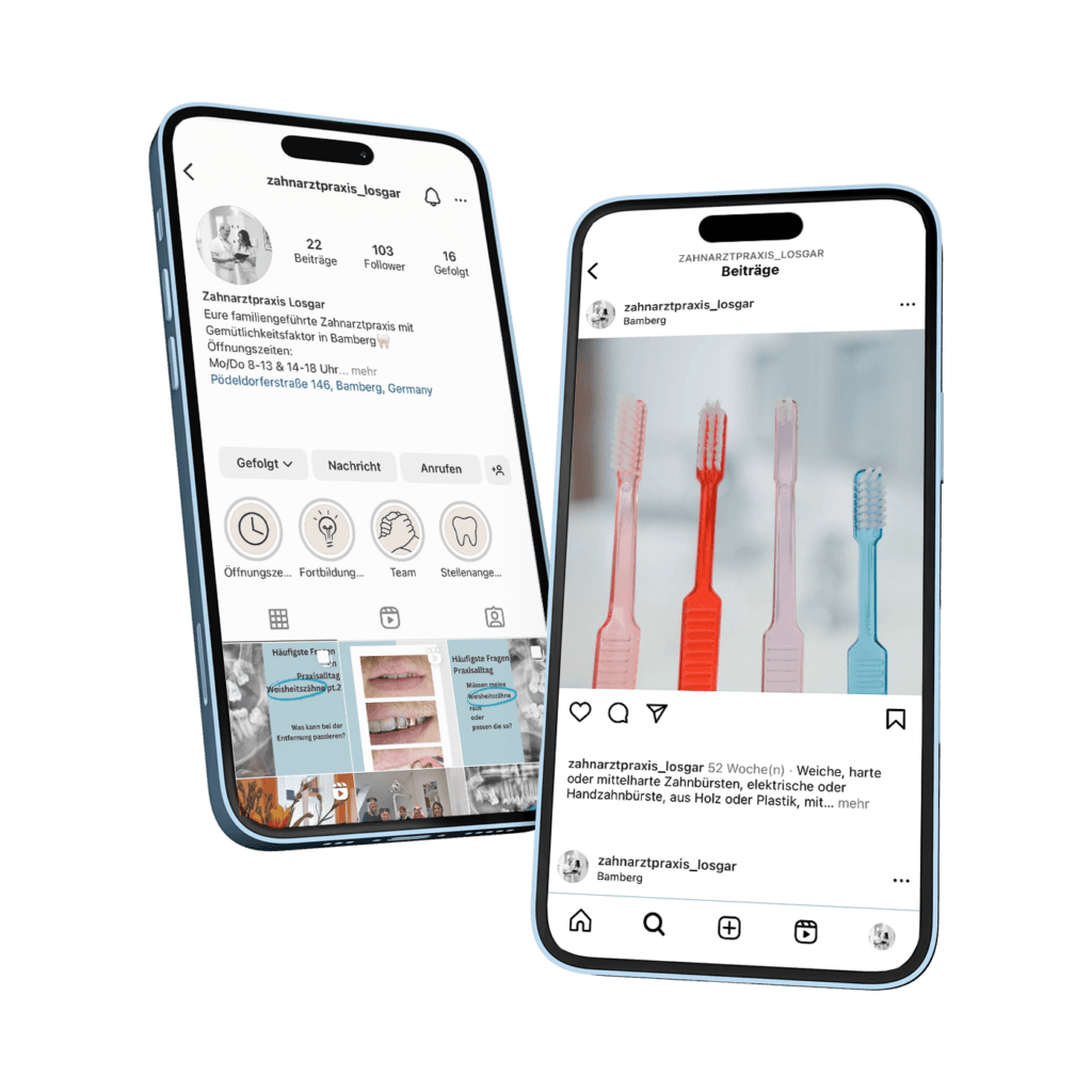 Folgen Sie uns bei Instagram! Ihre Zahnarztpraxis Losgar Bamberg